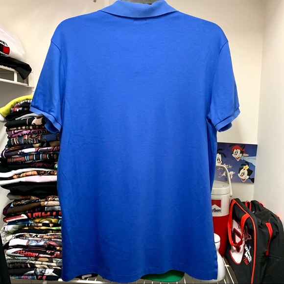 Vintage Ralph Lauren Pima Polo Shirt Blue Large - Picture 4 of 5
